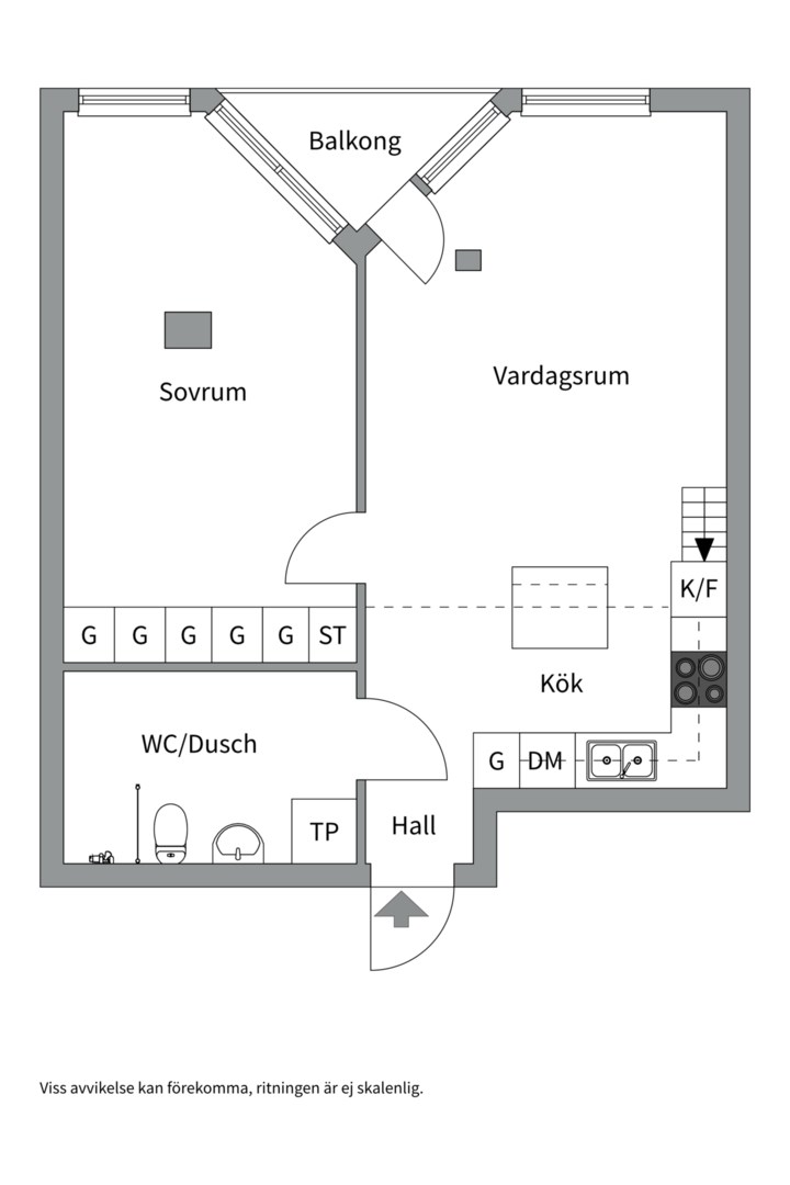 Planlösning från Stig Lindbergs gata 19B, Kommande i Porslinskvarteren, Värmdö