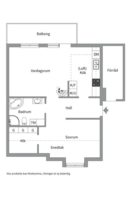 Planlösning från Kopparbergsvägen 22A, Såld i Centrum, Västerås
