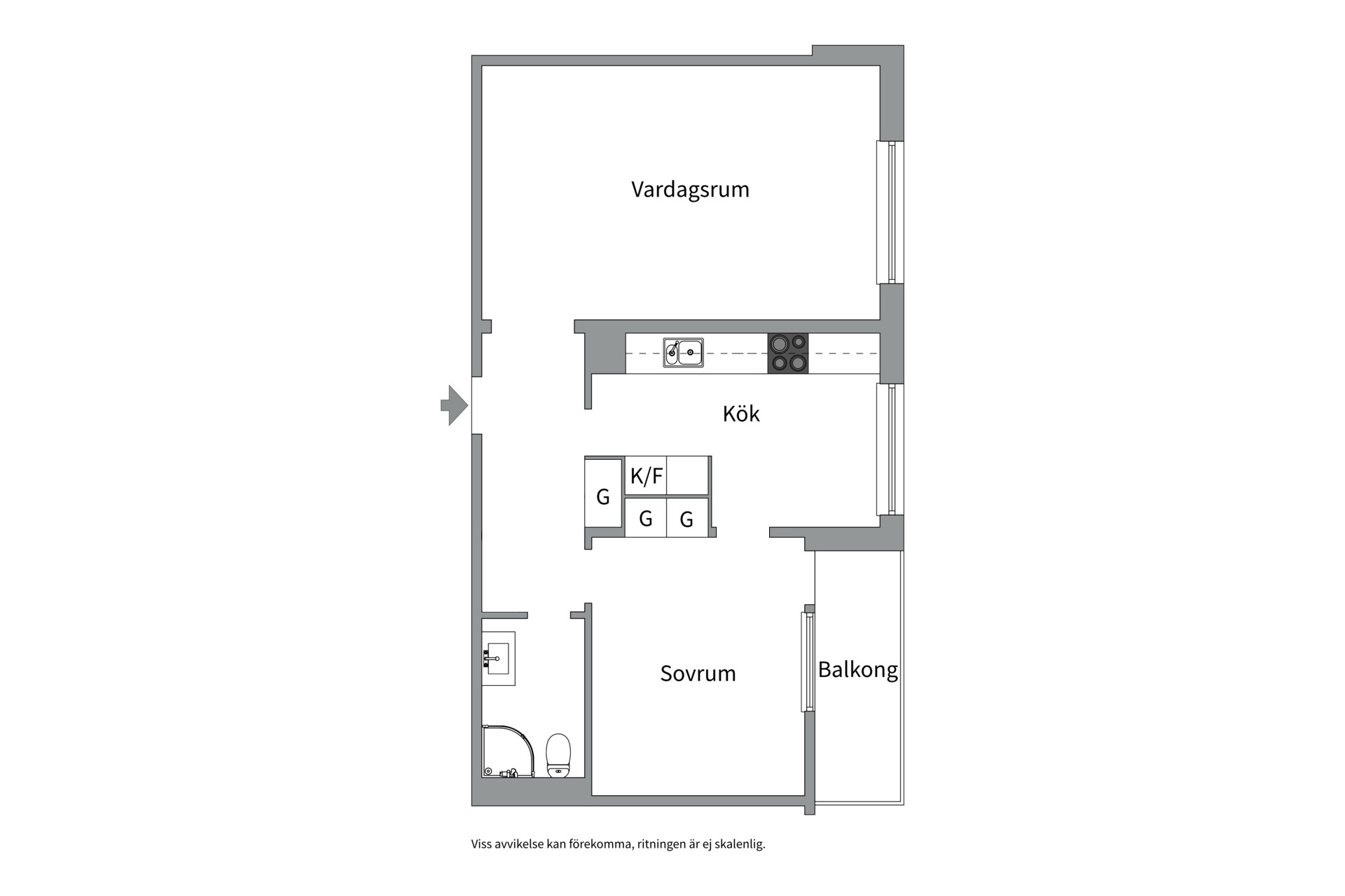 Bostadsbild från Bangatan 41B, Såld i Nordanby, Västerås