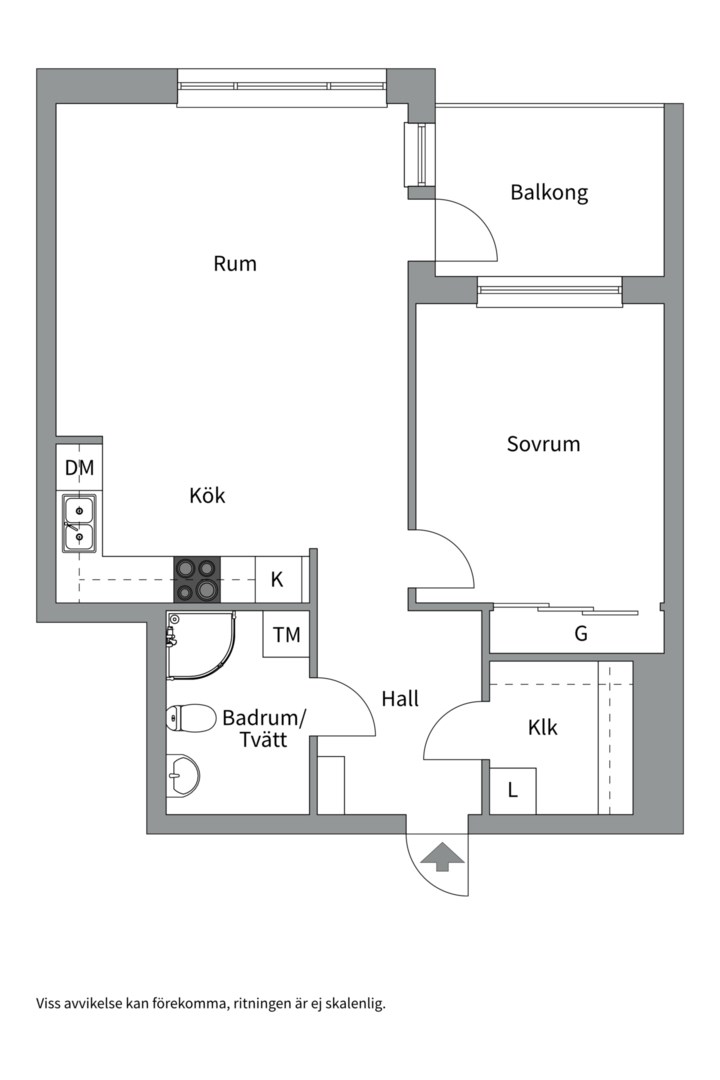 Planlösning från Portalgatan 84, Såld i Kapellgärdet, Uppsala