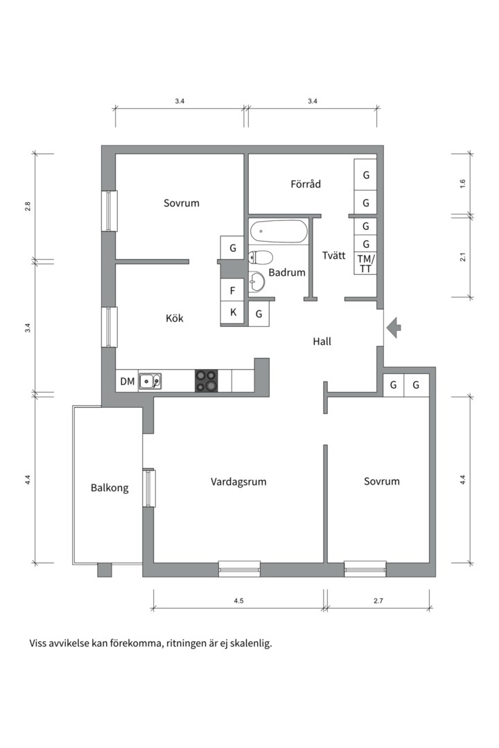 Planlösning från Eksätravägen 130, Såld i Södra Gottsunda, Uppsala