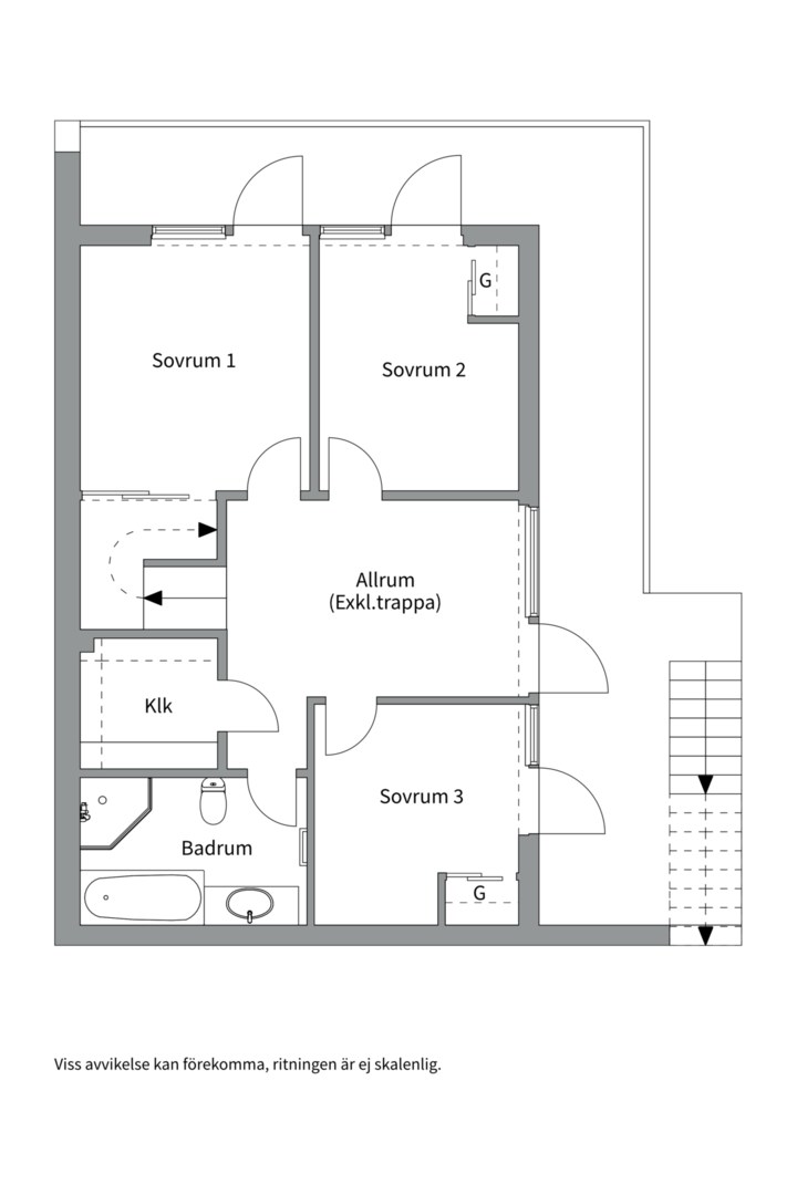 Planlösning från Kapellgränd 3A, Såld i Skuru, Nacka