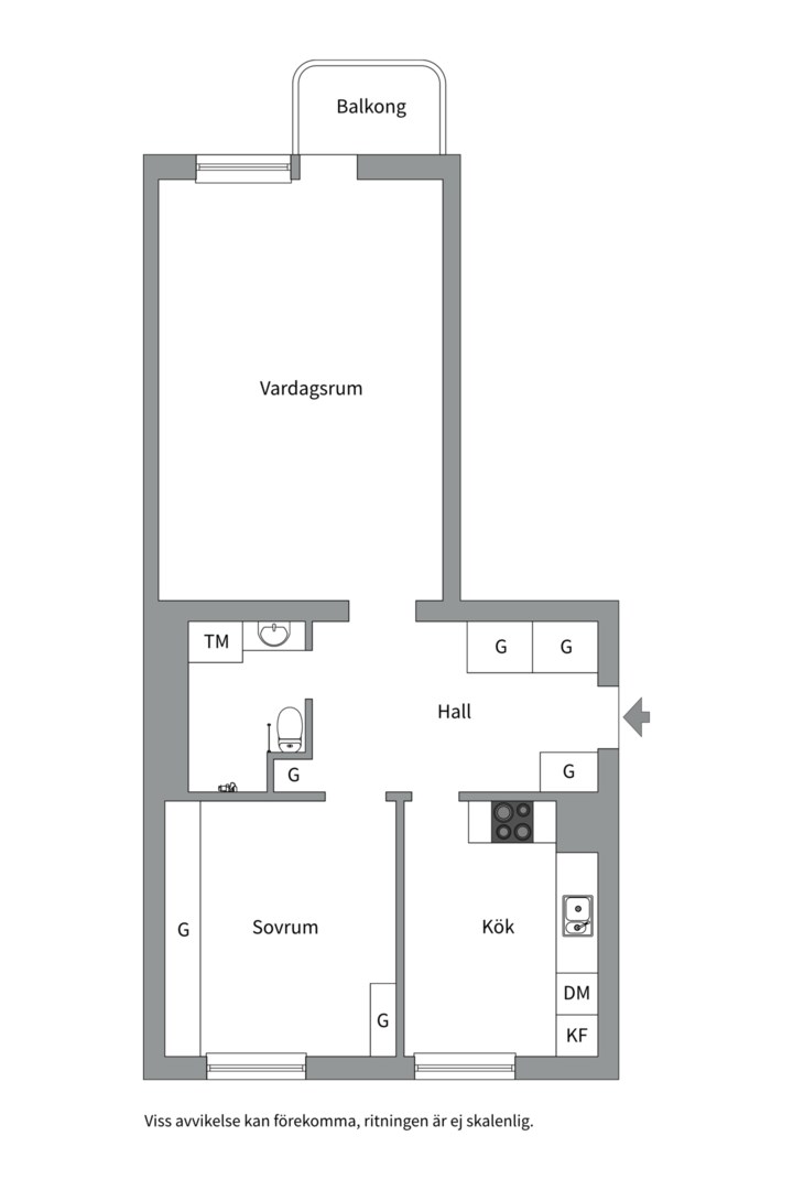 Planlösning från S:t Olofsgatan 62A, Såld i Höganäs, Uppsala