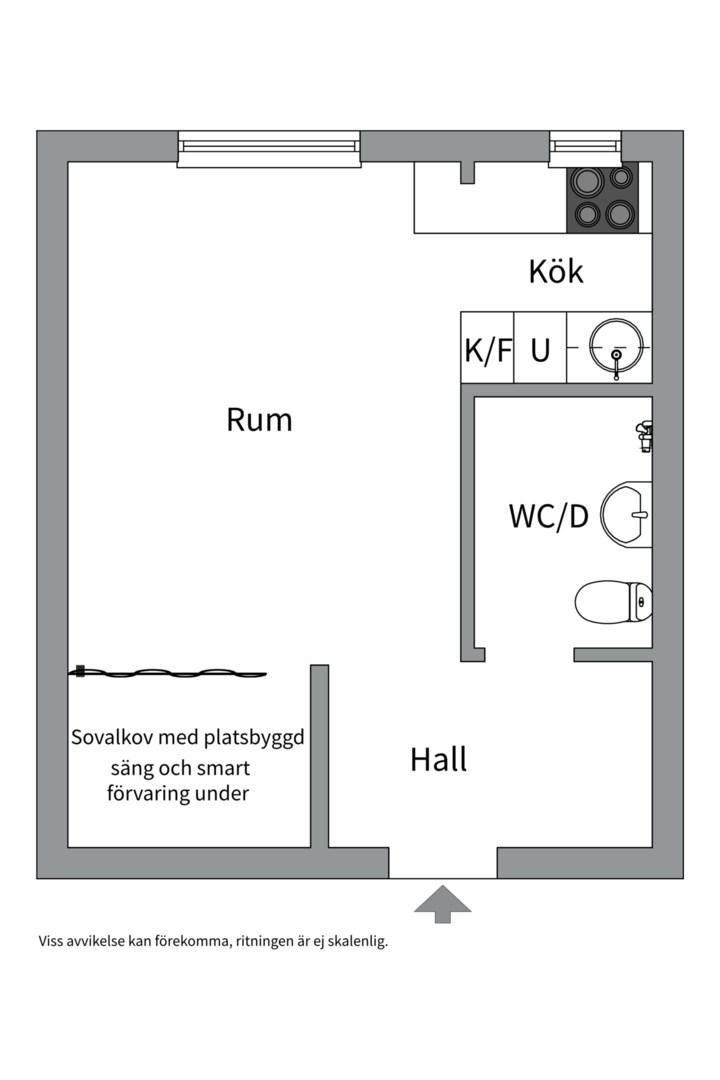 Planlösning från Murargatan 14E, Såld i Salabacke, Uppsala