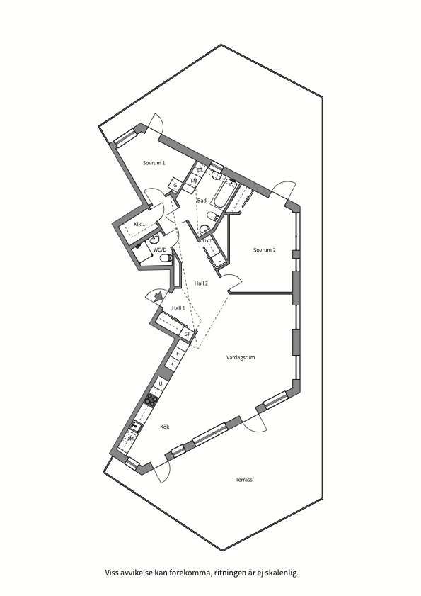 Planlösning från Finnboda kajväg 10, Såld i Finnboda Hamn, Nacka