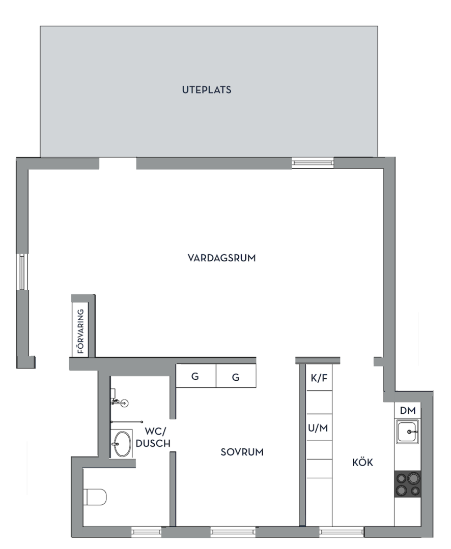 Planlösning från Tellusvägen 2D, Såld i Tureberg, Sollentuna