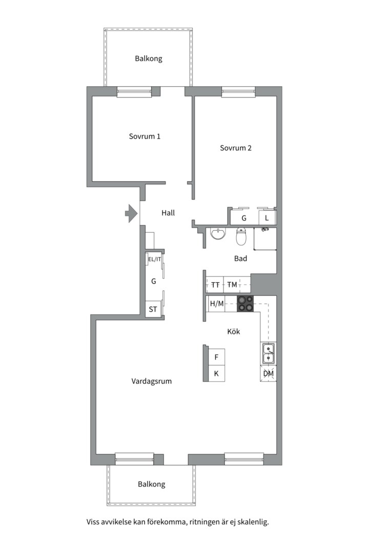 Planlösning från Gimogatan 13 C, Såld i Luthagen, Uppsala