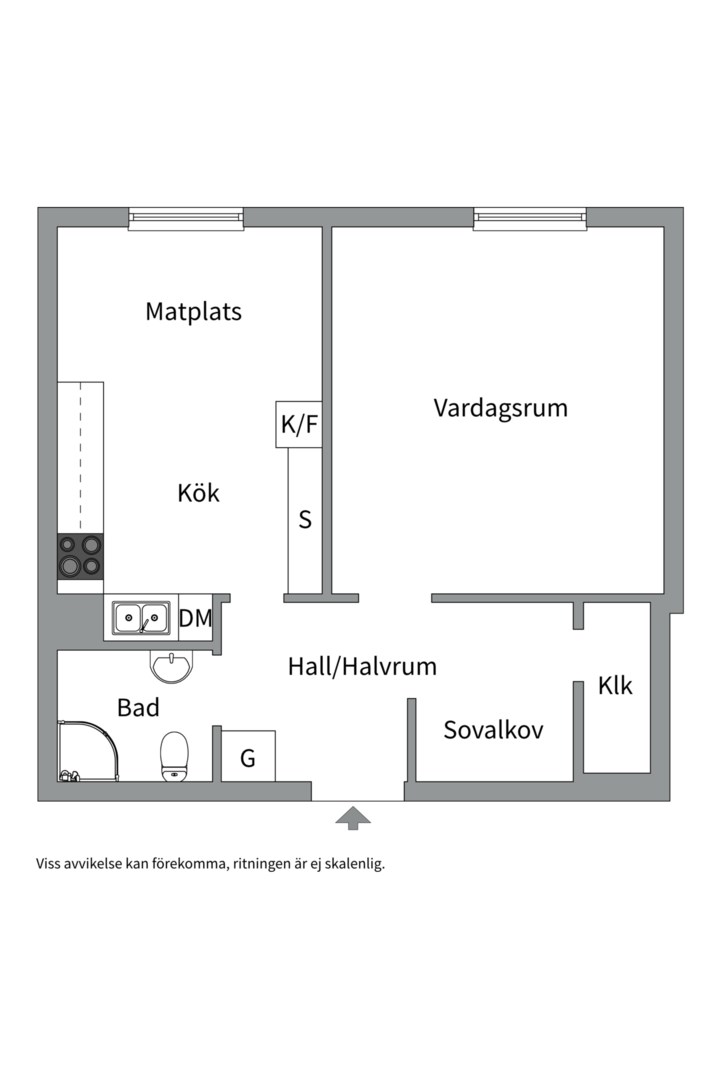 Planlösning från Väderkvarnsgatan 43A, Kommande i Fålhagen, Uppsala