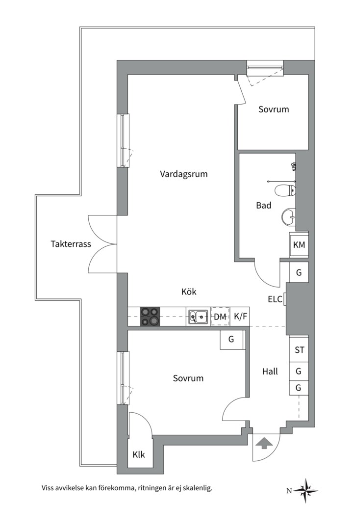 Planlösning från S:t Göransgatan 28, Såld i Fålhagen, Uppsala
