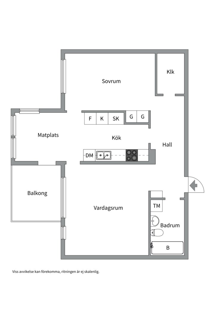 Planlösning från Landåvägen 14, Såld i Jarlaberg, Nacka