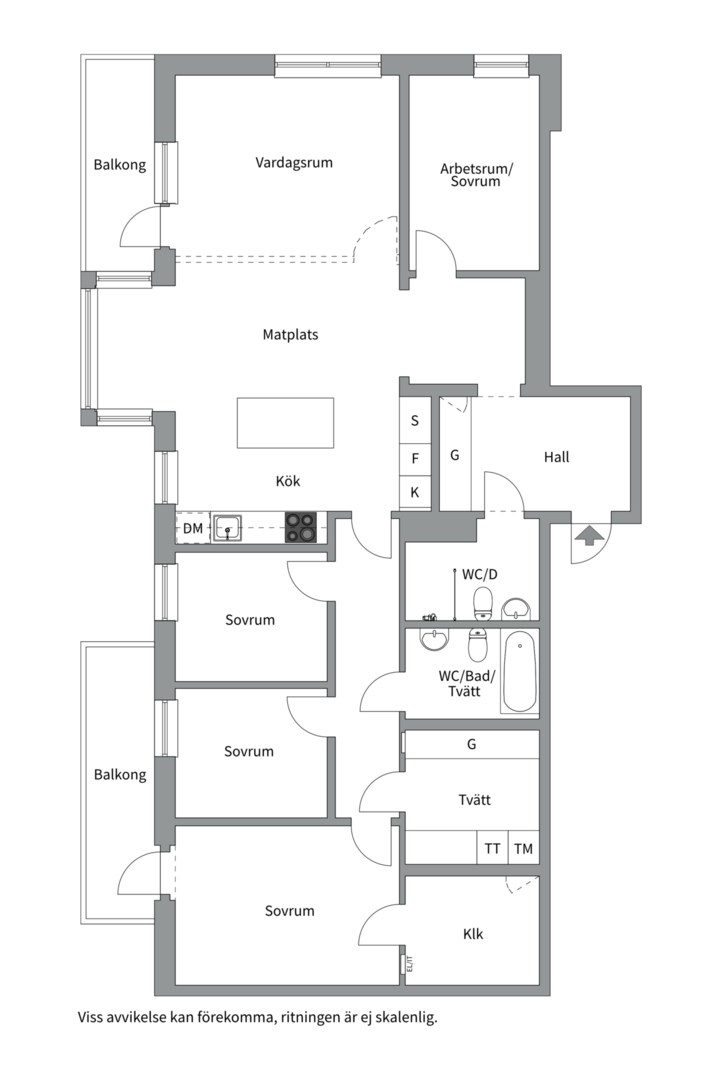 Planlösning från Tollareslingan 7, 7tr, Såld i Tollare, Nacka