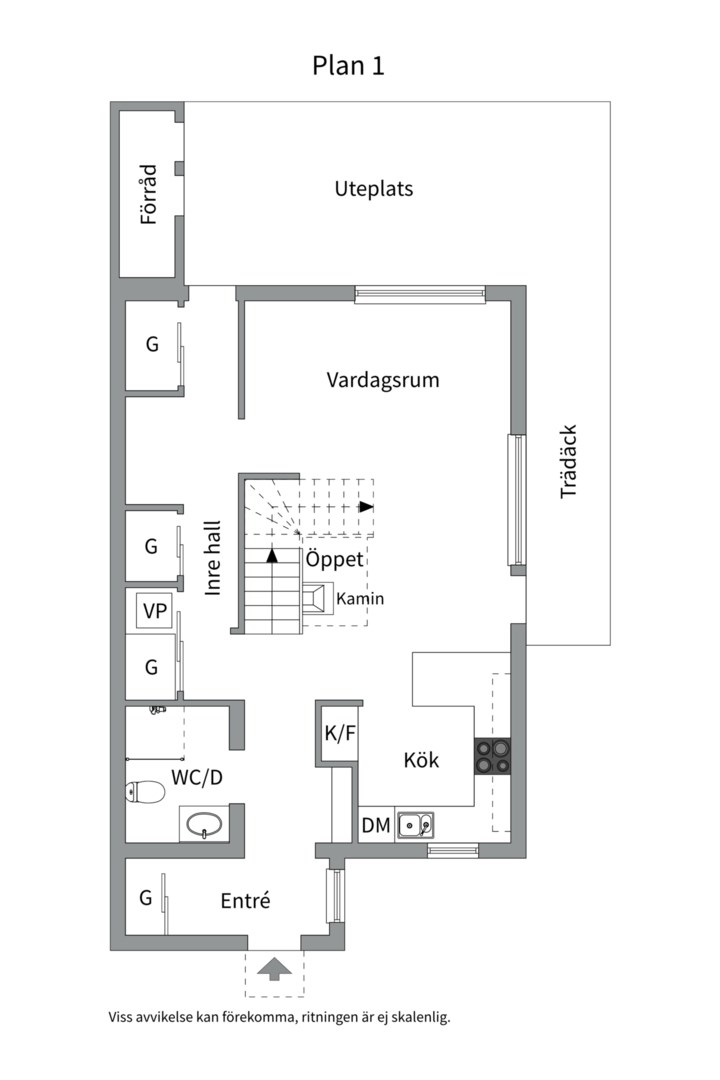 Planlösning från Vikvägen 56, Kommande i Vårdsätra, Uppsala