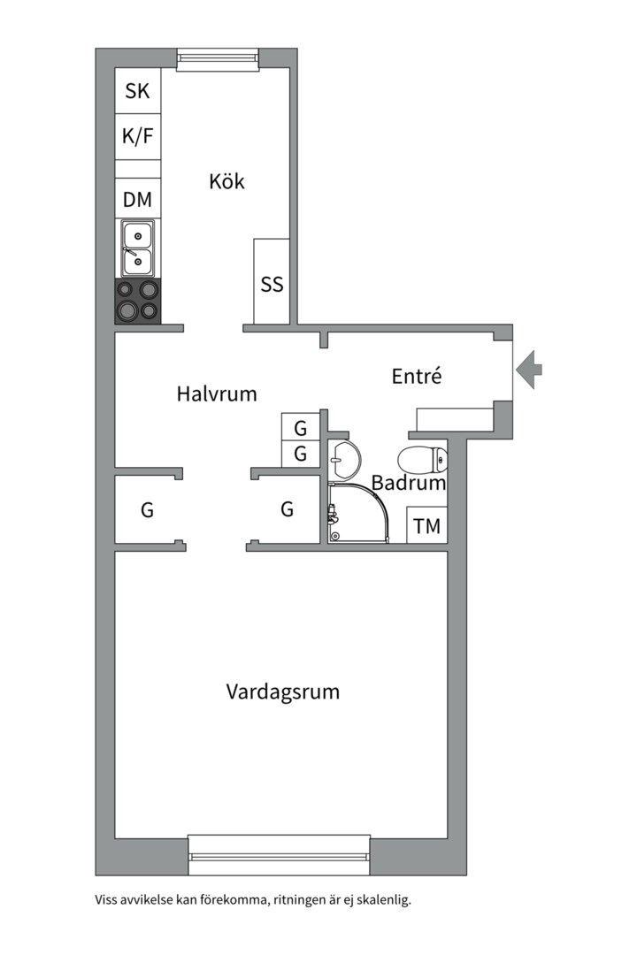 Planlösning från Väderkvarnsgatan 11B, Såld i Höganäs, Uppsala