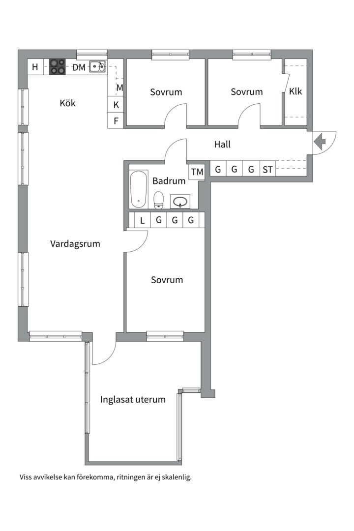 Planlösning från Fålhagsleden 9, Kommande i Fålhagen, Uppsala
