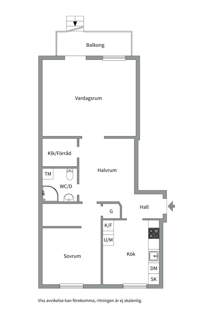 Planlösning från Ringgatan 16A, Såld i Luthagen, Uppsala