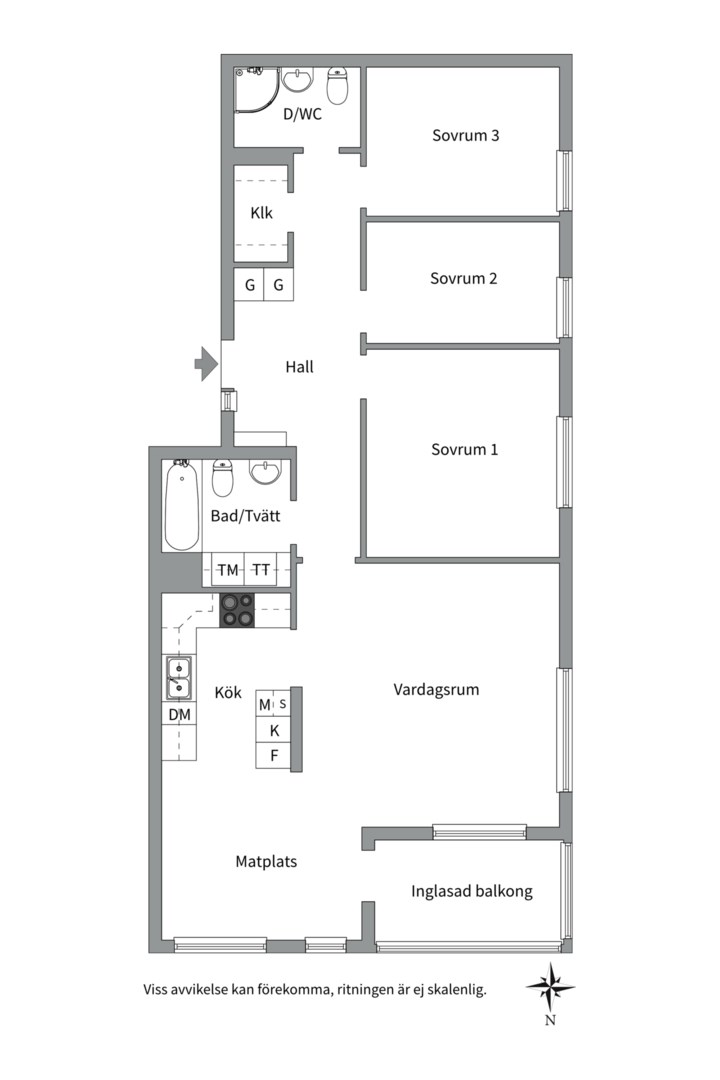 Planlösning från Polhemsgatan 2, Såld i Rickomberga, Uppsala