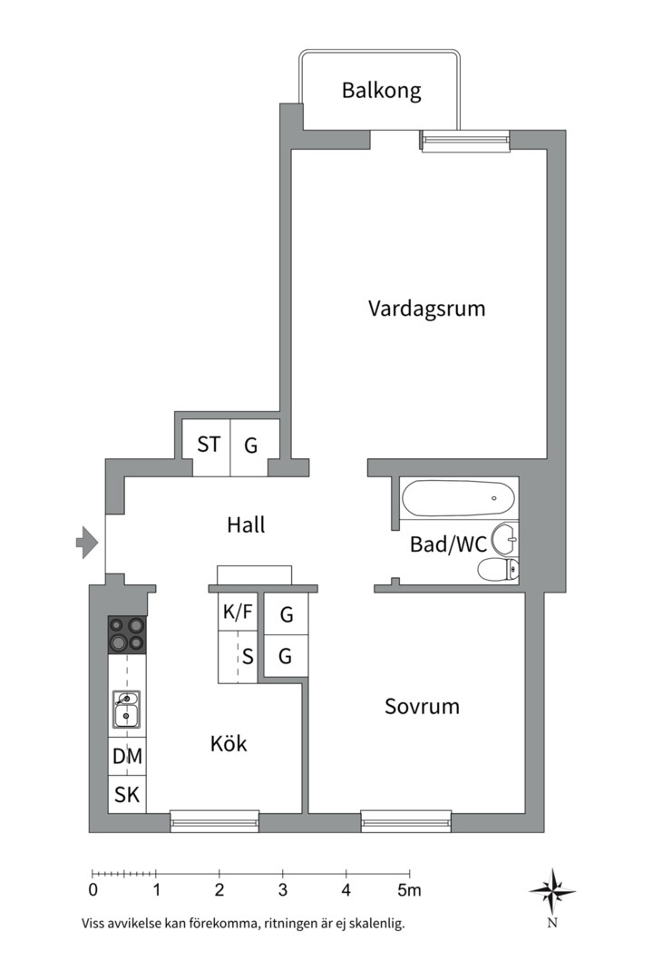 Planlösning från Lindsbergsgatan 8 C, Såld i Sommarro, Uppsala