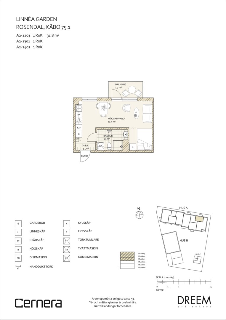 Planlösning från Lydia Wahlströms gata 24, Såld i Rosendal, Uppsala