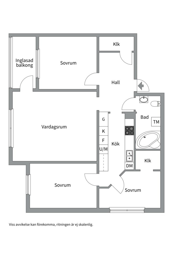 Planlösning från Fyrislundsgatan 36, Såld i Årsta, Uppsala