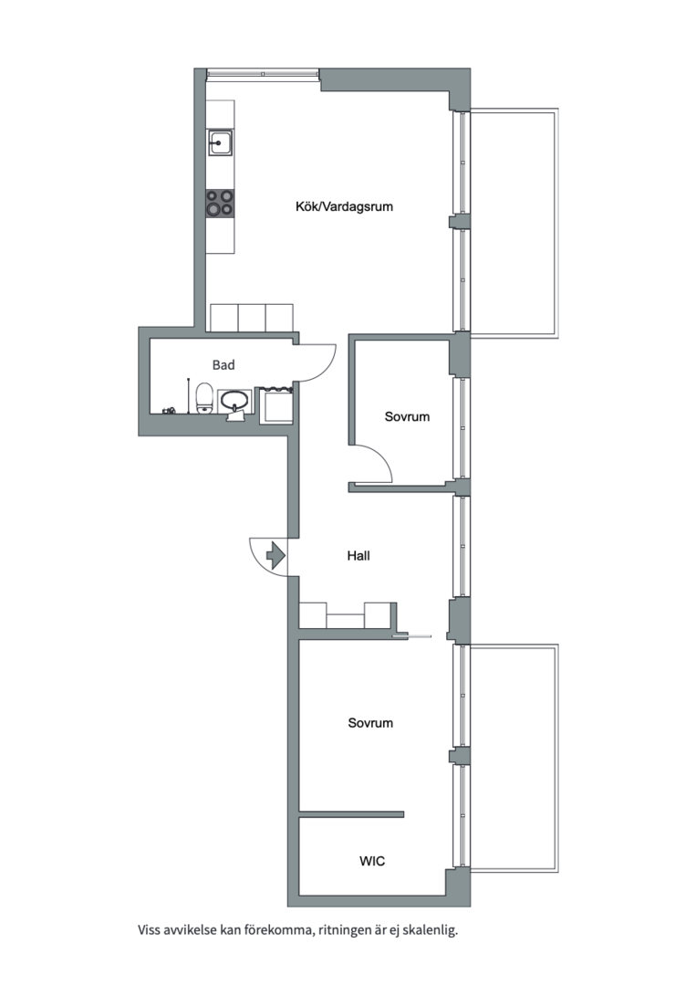 Planlösning från Fabrikörvägen 10E, Till salu i Nacka Strand, Nacka