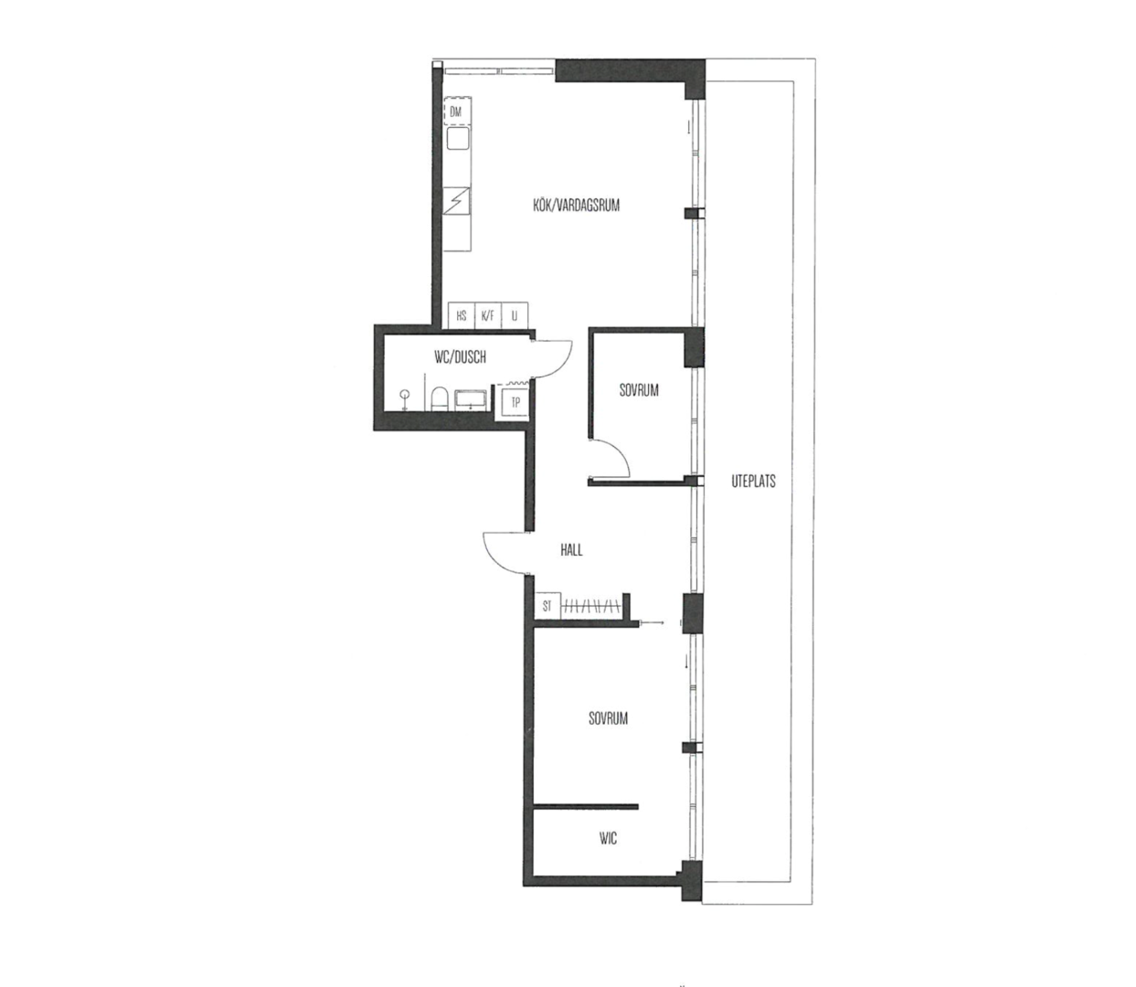 Planlösning från Fabrikörvägen 10E, Såld i Nacka Strand, Nacka