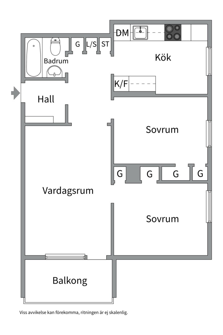 Planlösning från Finntorpsvägen 10, Såld i Finntorp, Nacka