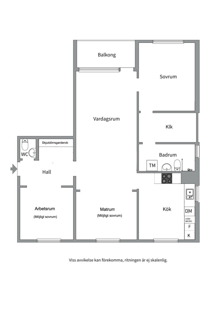Planlösning från Edinsvägen 1, Såld i Ektorp, Nacka