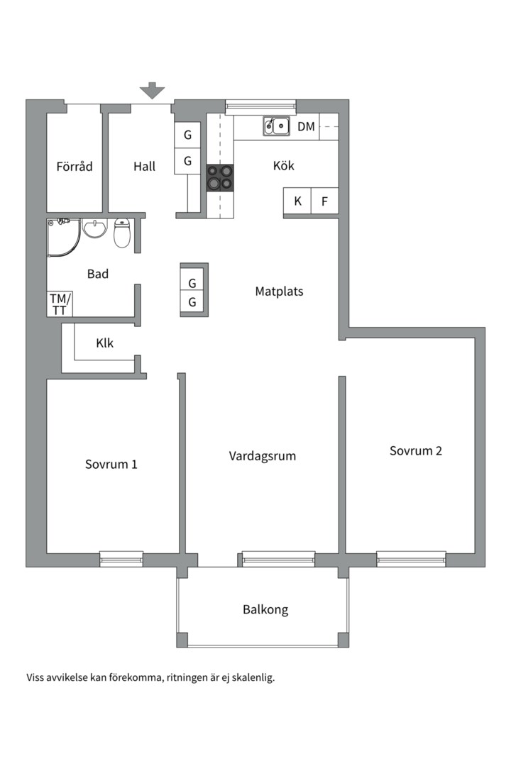 Planlösning från Von bahrs väg 4, Såld i Löten, Uppsala