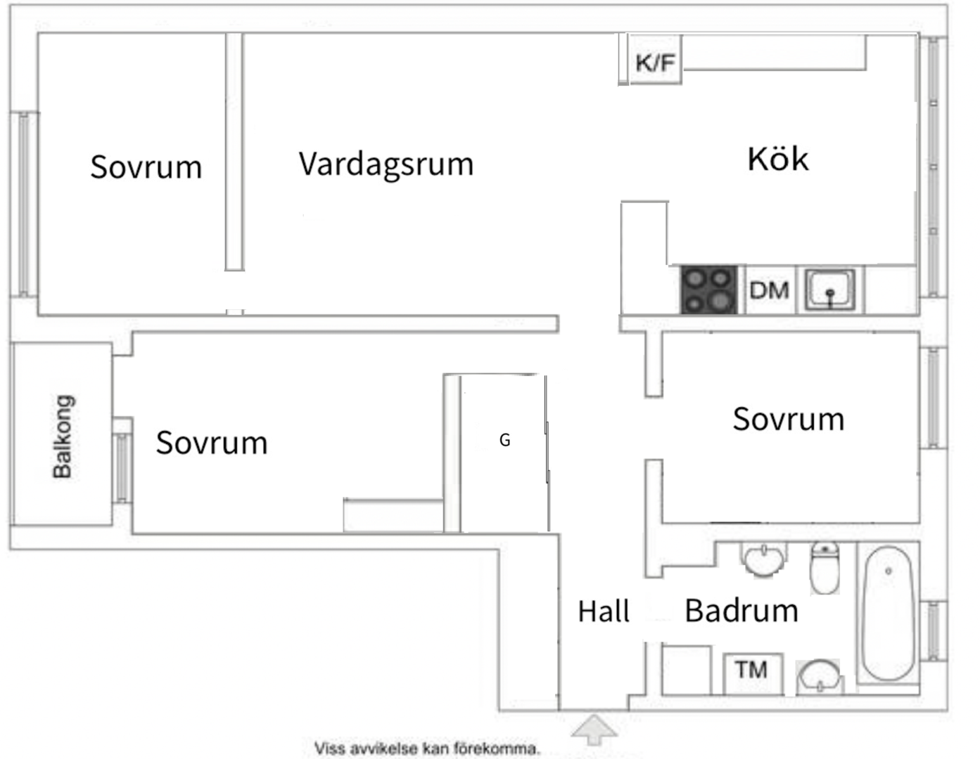 Planlösning från Henriksdalsringen 111, Såld i Henriksdalsberget, Nacka