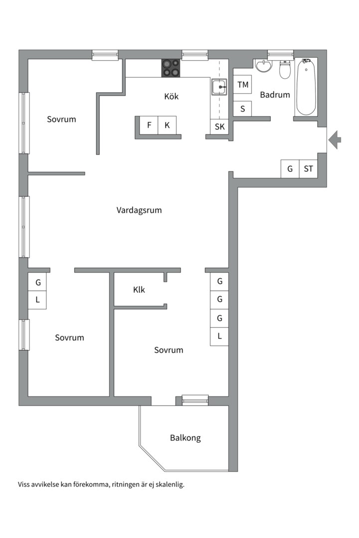 Planlösning från Ängsbacken 4, 3tr, Såld i Björknäs, Nacka