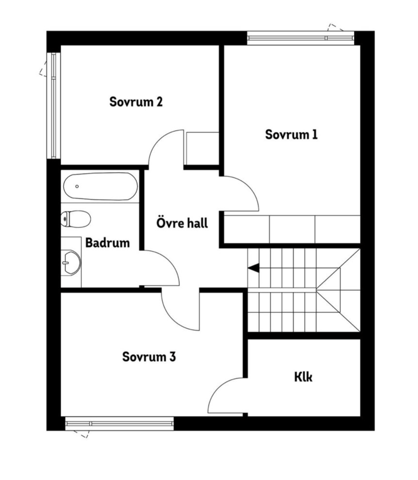 Planlösning från Räfsevägen 13, Såld i Sund/Buskviken, Värmdö