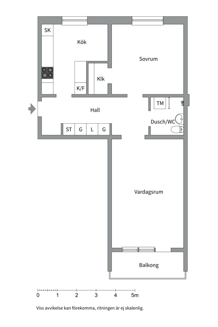 Planlösning från Murargatan 5, Såld i Salabacke, Uppsala
