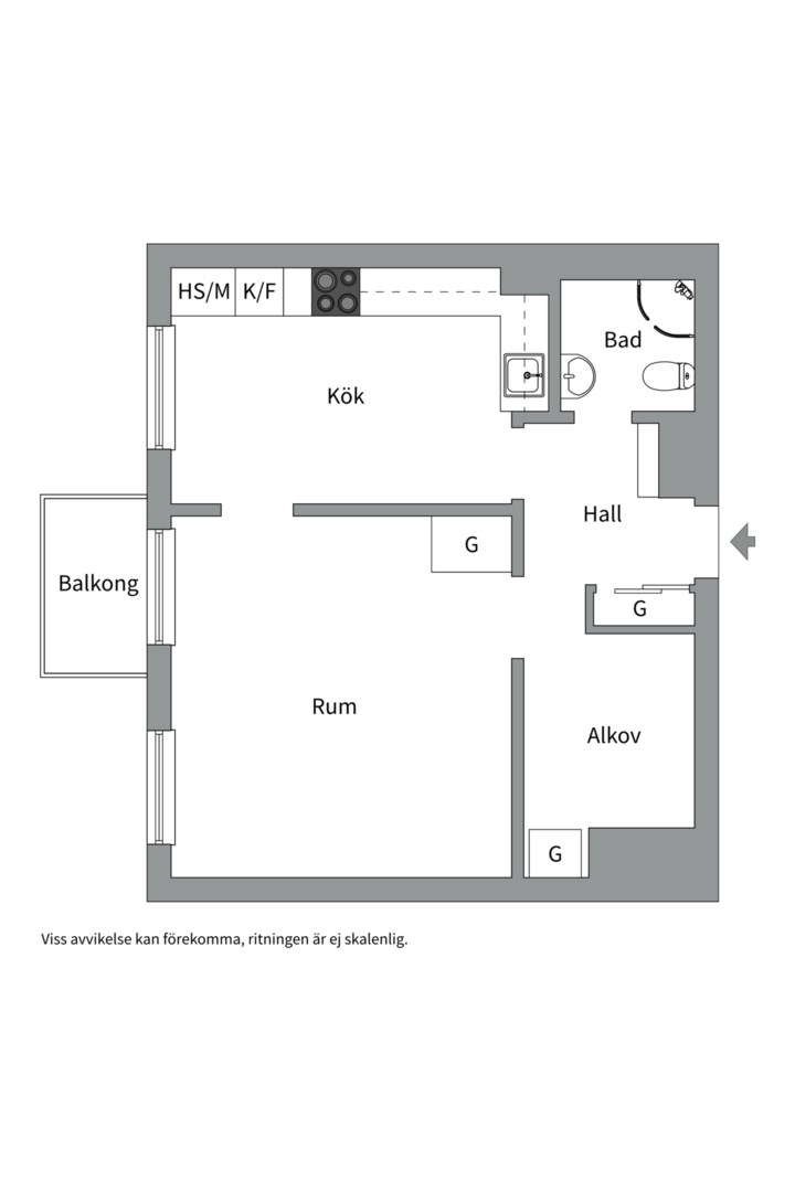 Planlösning från Torkelsgatan 8B, Såld i Fålhagen, Uppsala