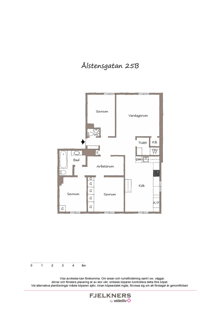 Planlösning från Ålstensgatan 25B, Såld i Bromma - Ålsten, Stockholm