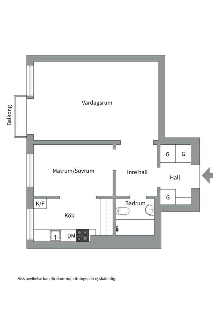 Planlösning från Kungsgatan 52A, Såld i Centrum, Uppsala