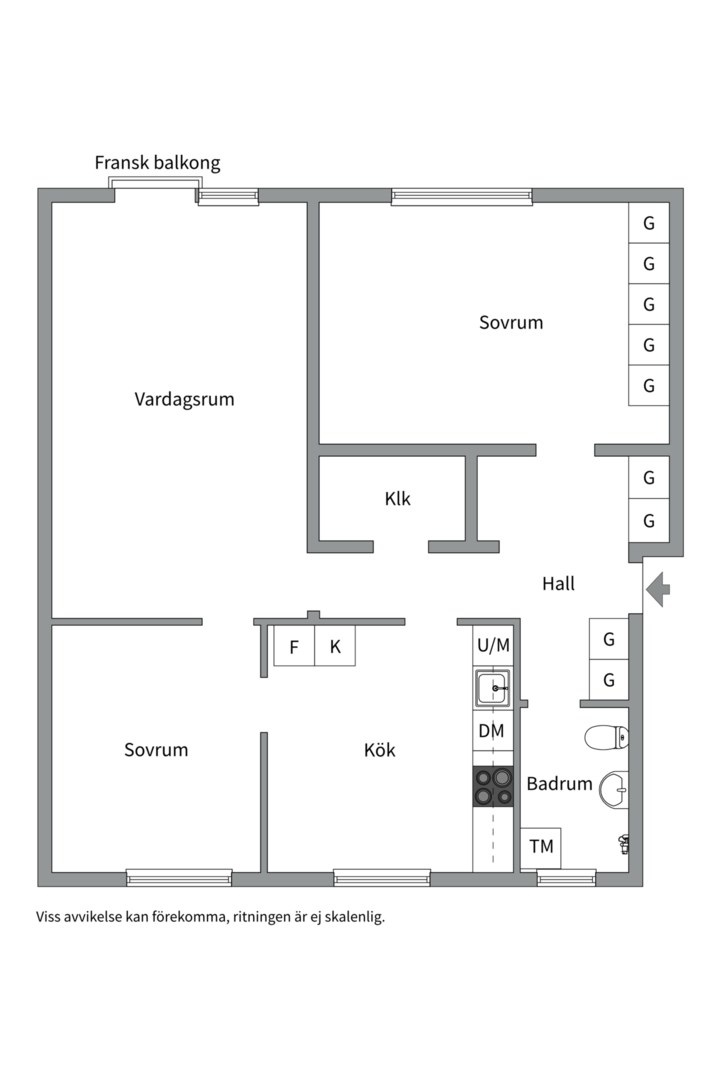 Planlösning från Sjösavägen 15, vån 2, Såld i Bandhagen, Stockholm