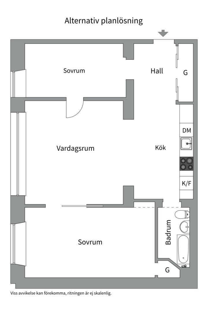 Planlösning från Jakob Westinsgatan 6, Såld i Kungsholmen, Stockholm