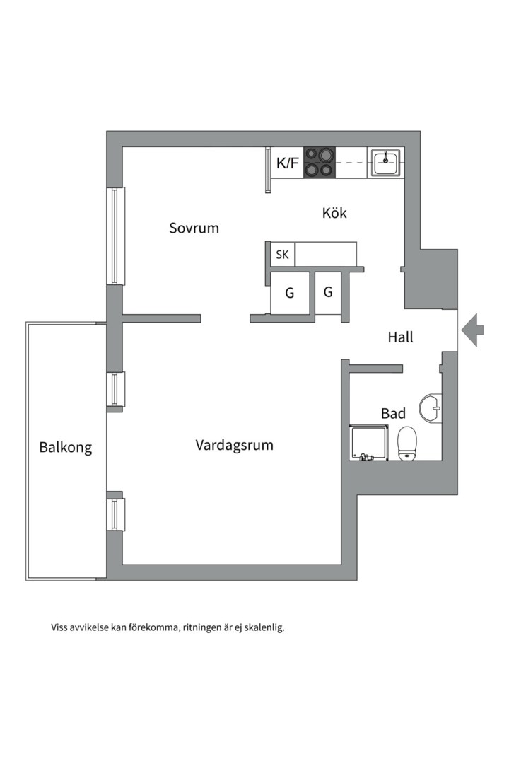 Planlösning från Salagatan 13C, Till salu i Höganäs, Uppsala