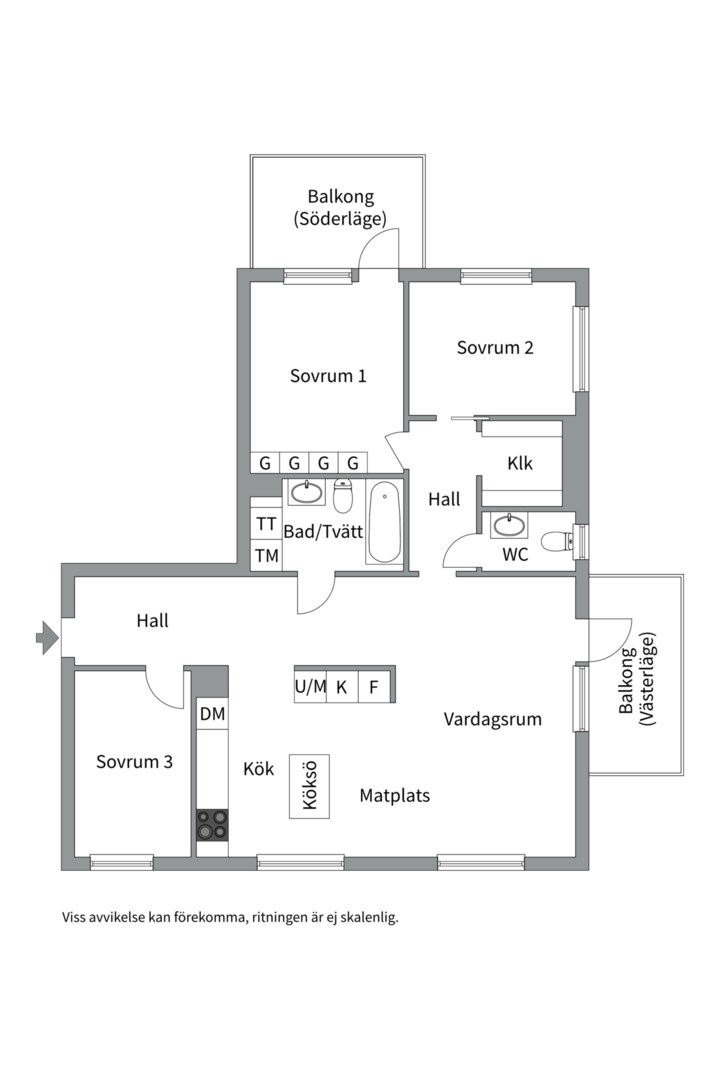Planlösning från Tollarevägen 26, 4 tr, Såld i Tollare, Nacka