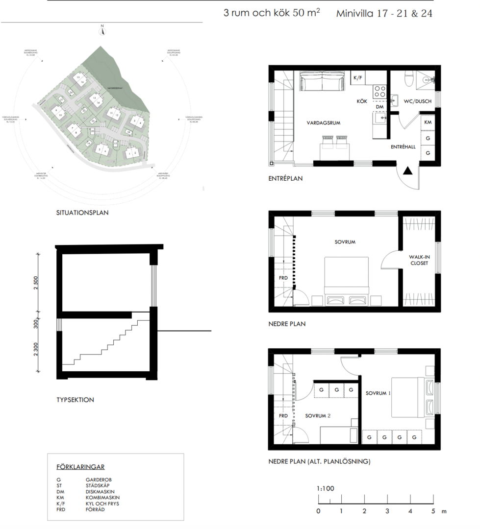 Planlösning från Åbroddsvägen 31G, minivilla 20, Såld i Kummelnäs, Nacka