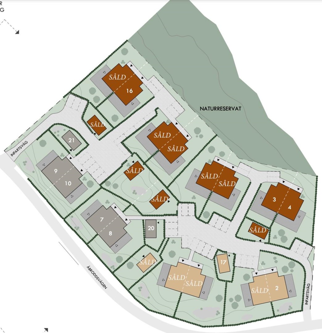 Planlösning från Åbroddsvägen 31F, minivilla 19, Såld i Kummelnäs, Nacka