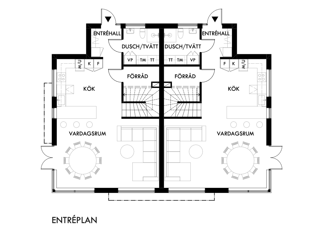 Planlösning från Åbroddsvägen 29B, parhus 16, Såld i Kummelnäs, Nacka