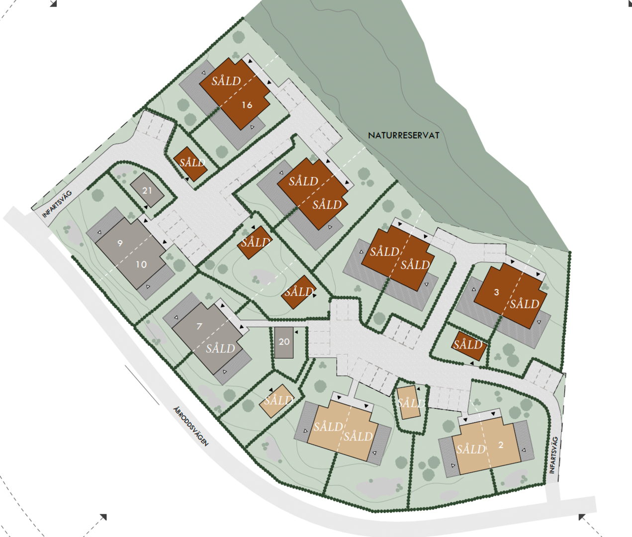 Planlösning från Åbroddsvägen 33D, parhus 12, Såld i Kummelnäs, Nacka