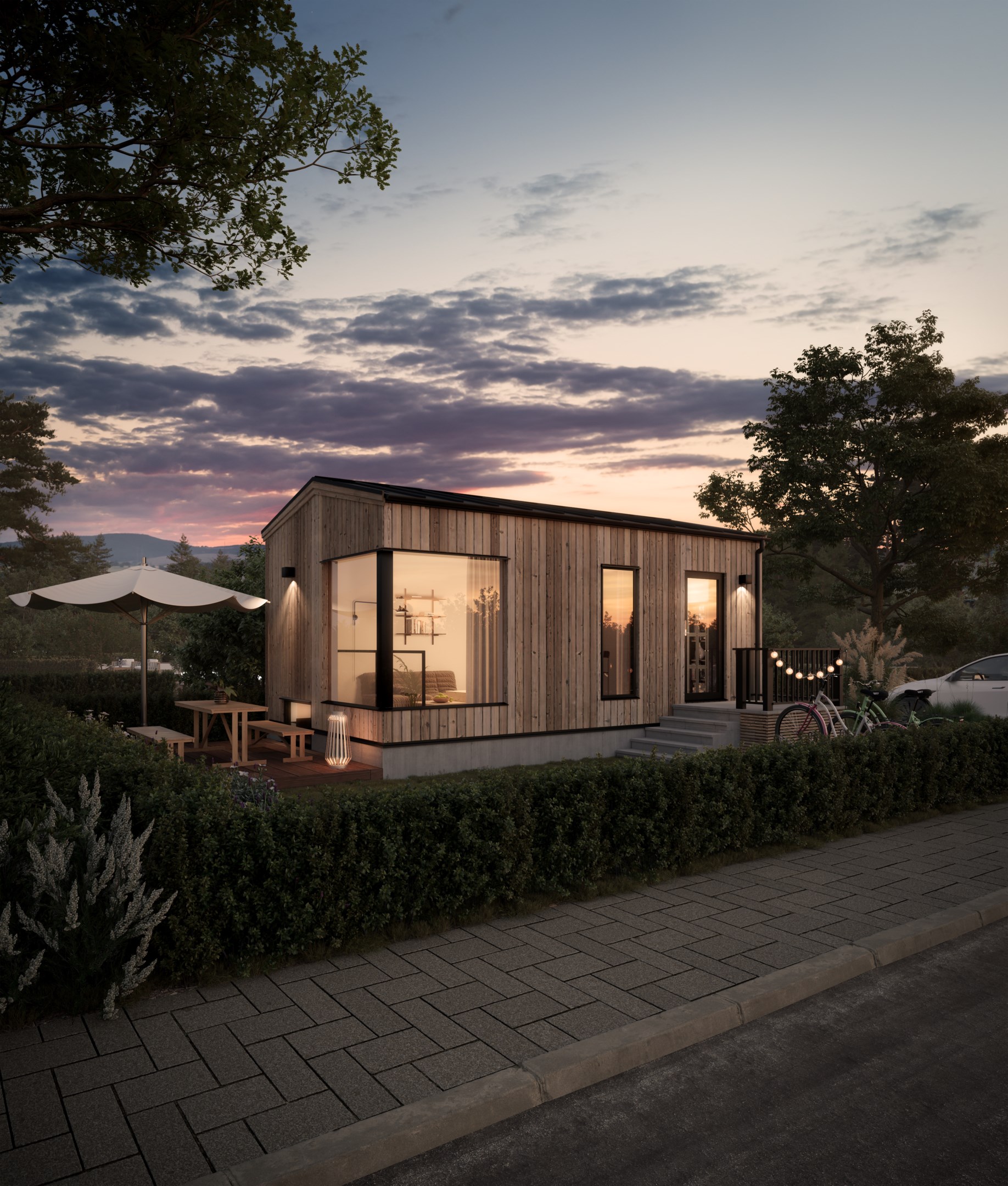 Exteriör minivilla (25+25 kvm).