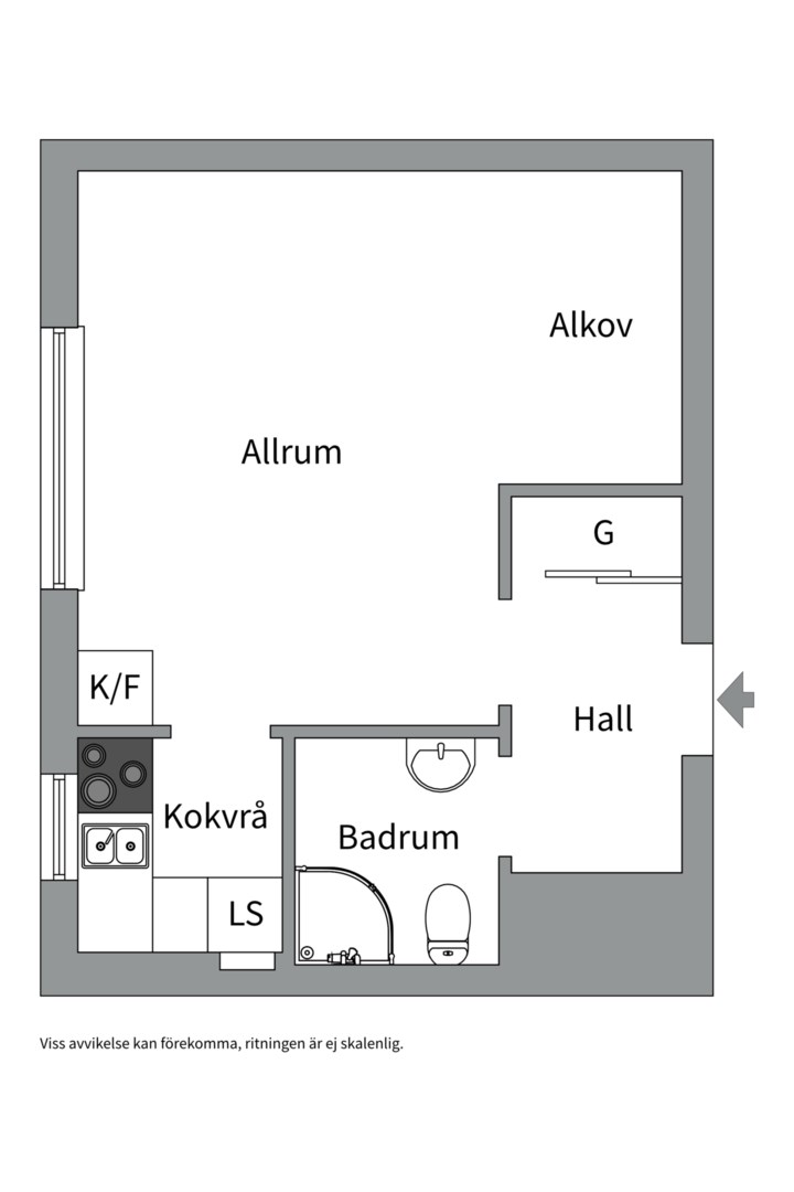 Planlösning från Fågelstavägen 5, 1 tr (vån 2), Såld i Bandhagen, Stockholm