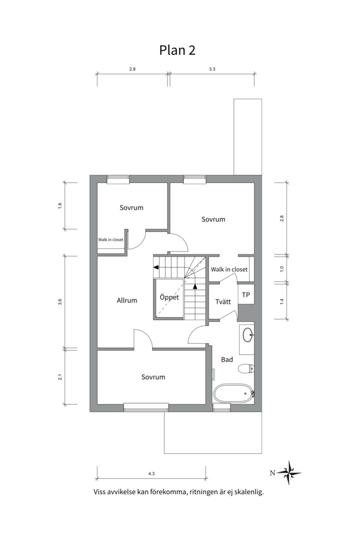 Planlösning från Vikvägen 60, Såld i Vårdsätra, Uppsala