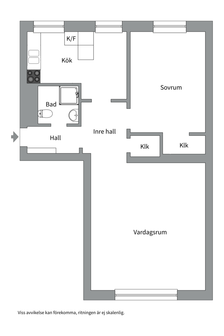 Planlösning från Höganäsgatan 11B, Såld i Höganäs, Uppsala