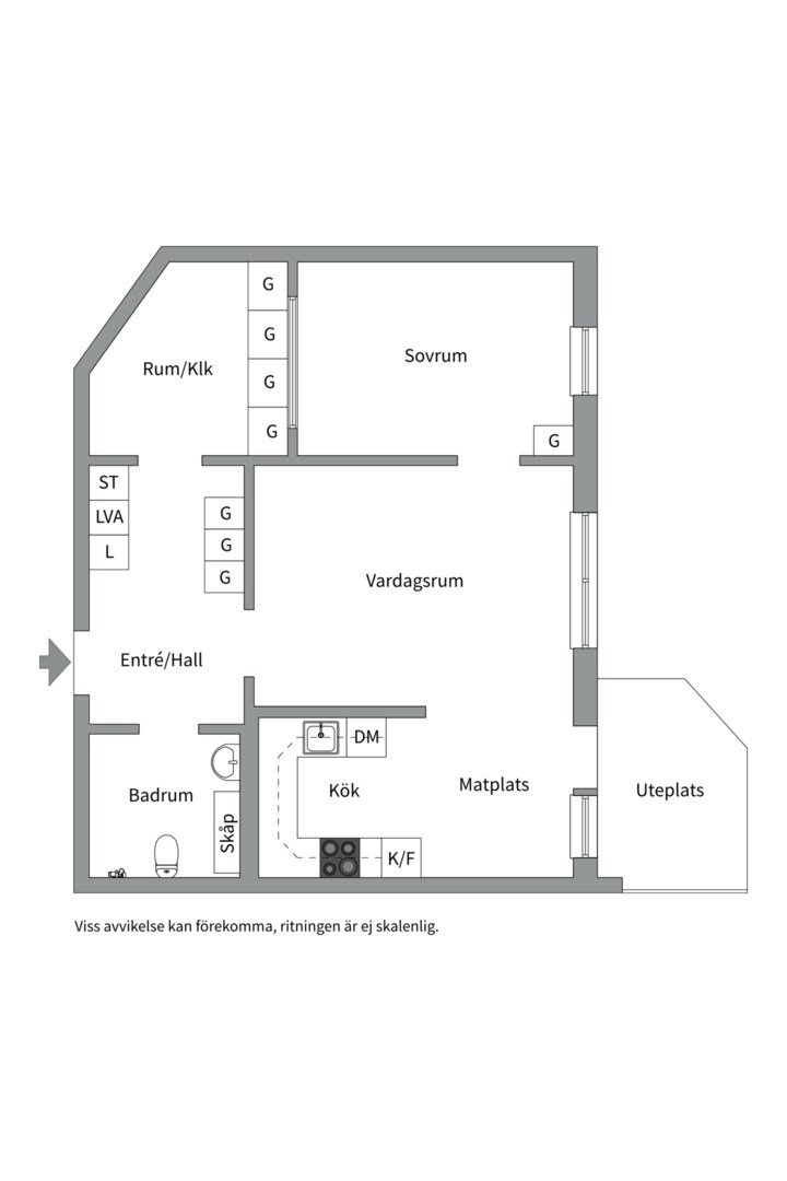 Planlösning från Centralvägen 20, Såld i Björknäs, Nacka