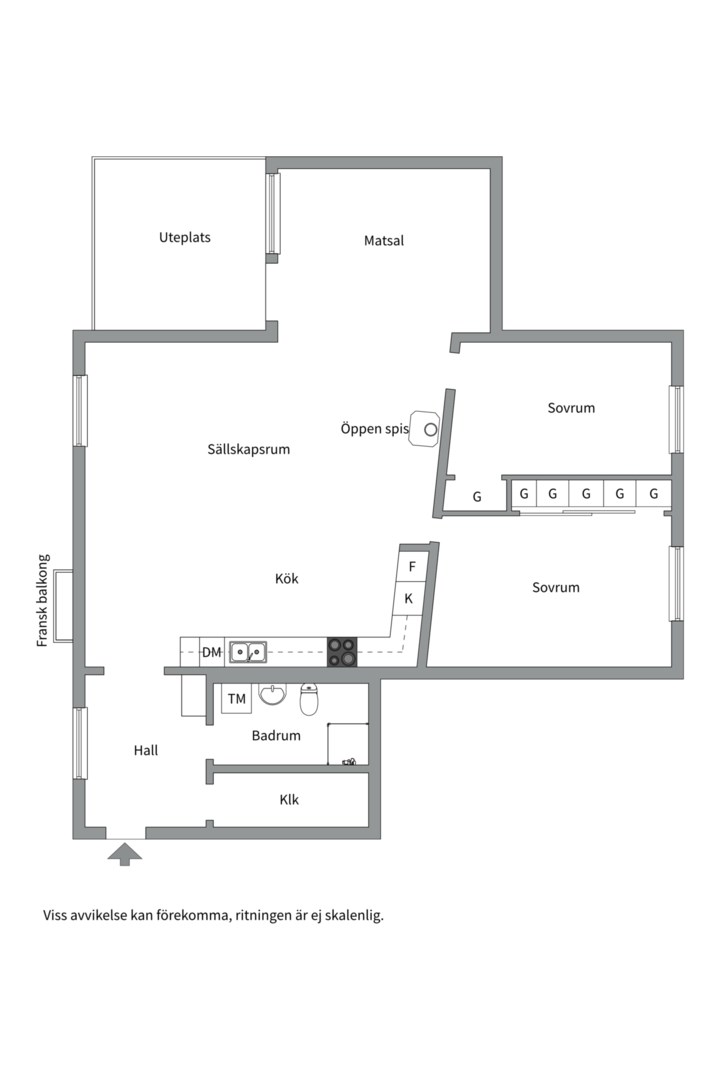Planlösning från Mariagatan 9B, Såld i Hästhagen, Värmdö