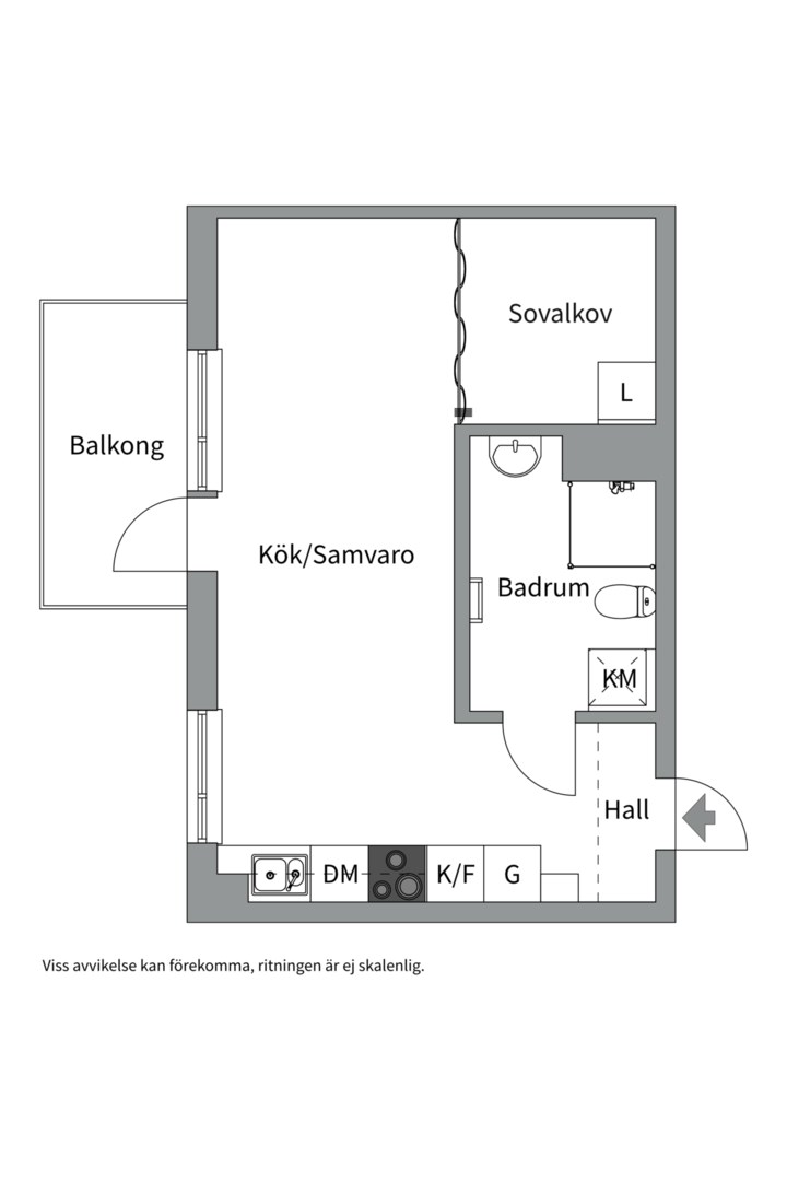 Planlösning från Lydia Wahlströms gata 24, Såld i Rosendal, Uppsala